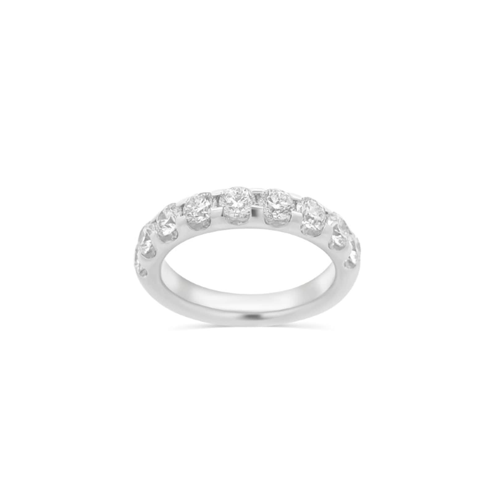 Platinum 1.50cttw Diamond 9 Stone Half Eternity Ring