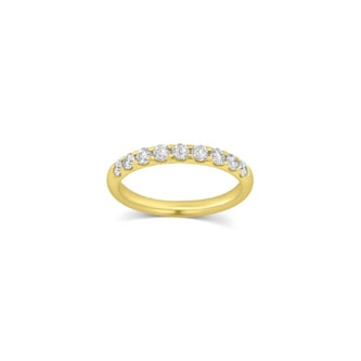  18K Rose Gold 0.50cttw Diamond 9 Stone Half Eternity Ring