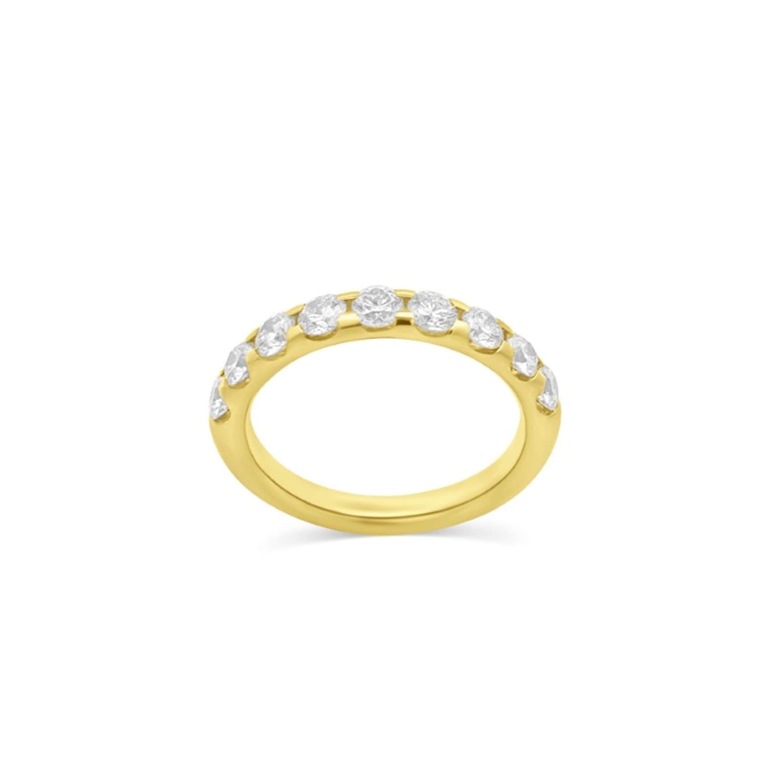18K Rose Gold 1.00cttw Diamond 9 Stone Half Eternity Ring