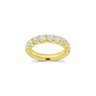  18K Rose Gold 1.50cttw Diamond 9 Stone Half Eternity Ring