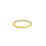 18K Yellow Gold 0.33cttw Diamond 11 Stone Half Eternity Ring