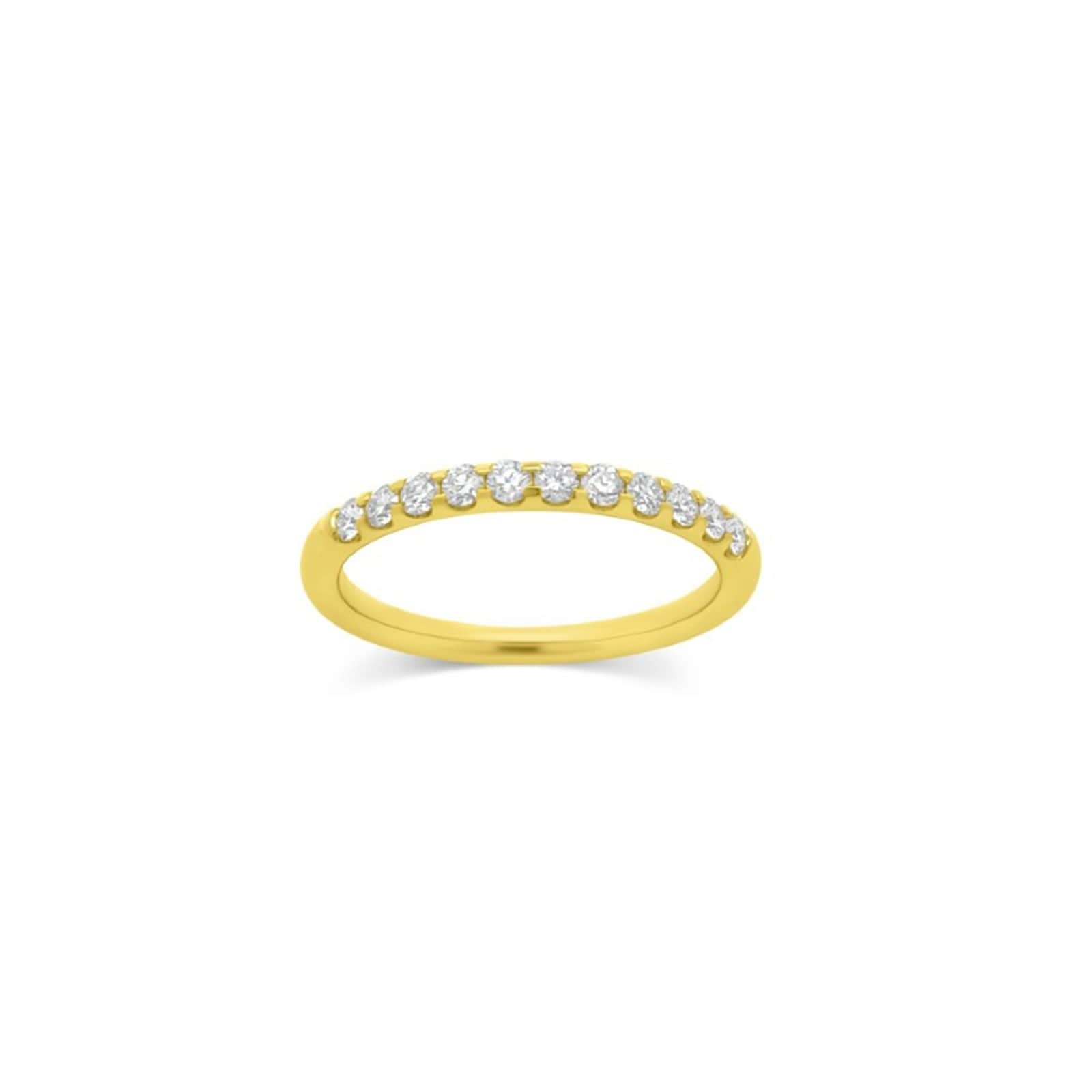 18K Yellow Gold 0.33cttw Diamond 11 Stone Half Eternity Ring