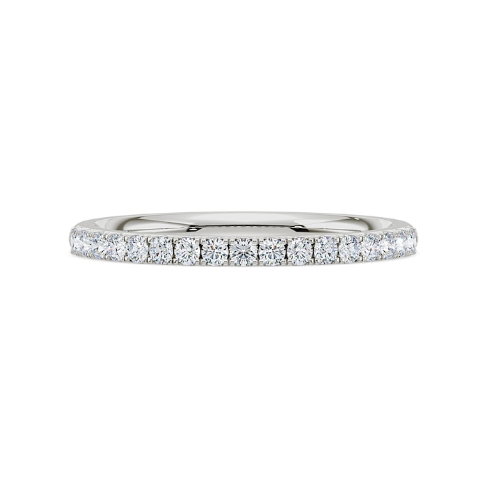 Royal Asscher Platinum Round Cut 0.23cttw Diamond Half Wedding Band