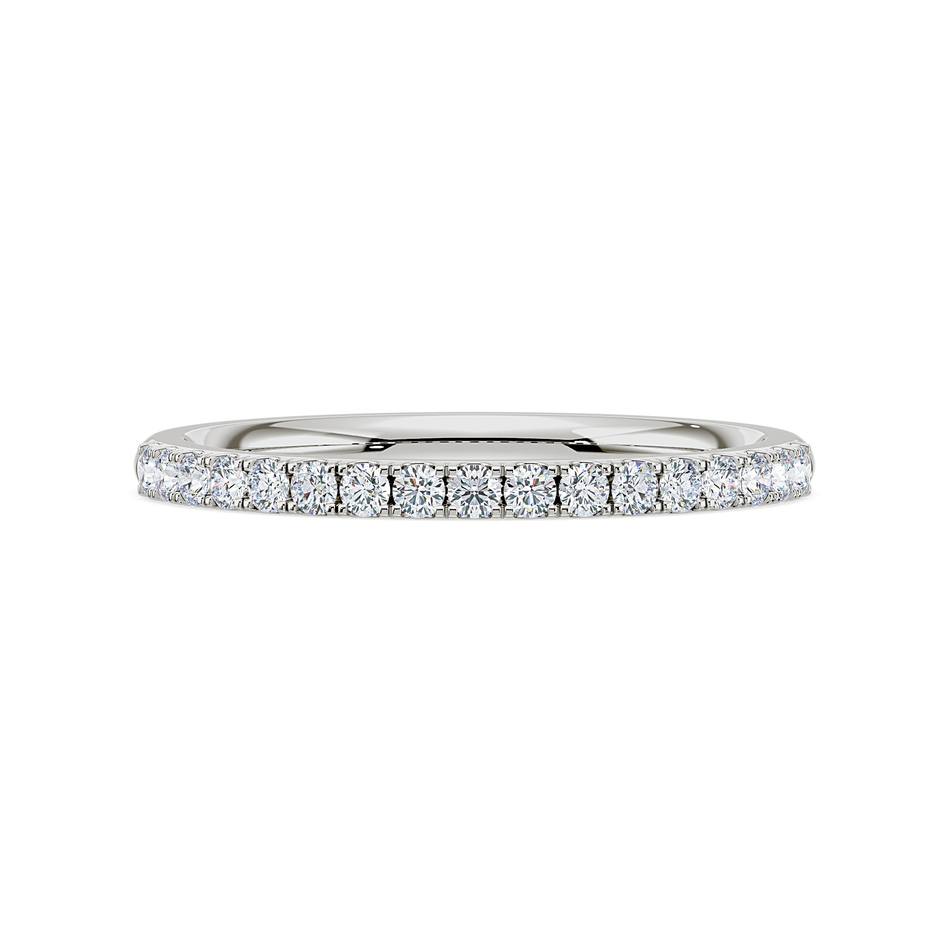 Royal Asscher Platinum Round Cut 0.23cttw Diamond Half Wedding Band