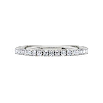 Royal Asscher Platinum Round Cut 0.23cttw Diamond Half Wedding Band