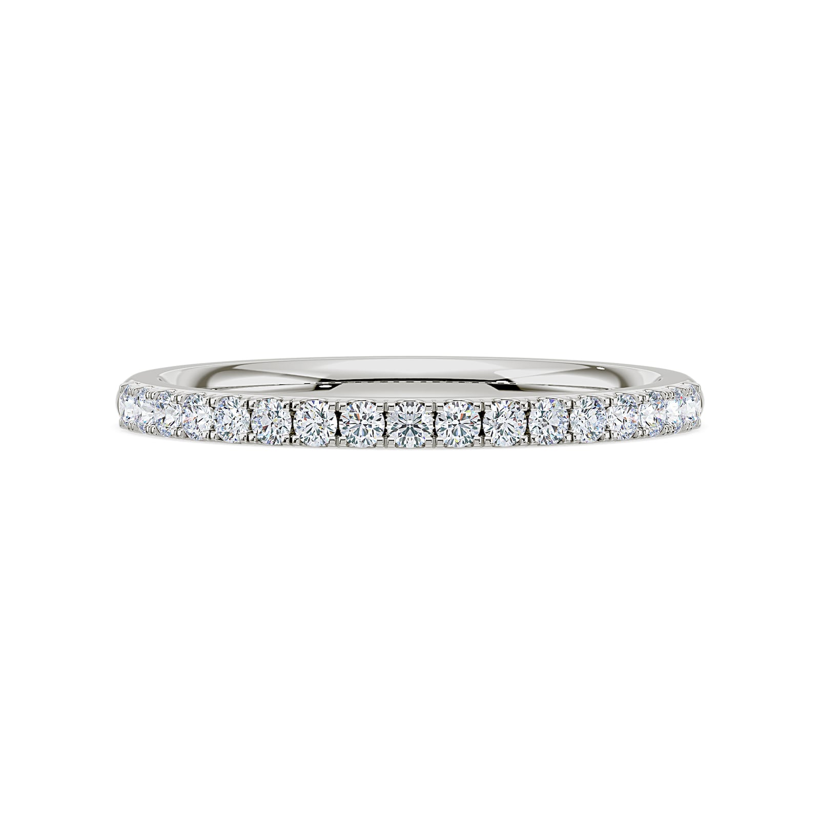 Royal Asscher Platinum Round Cut 0.23cttw Diamond Half Wedding Band