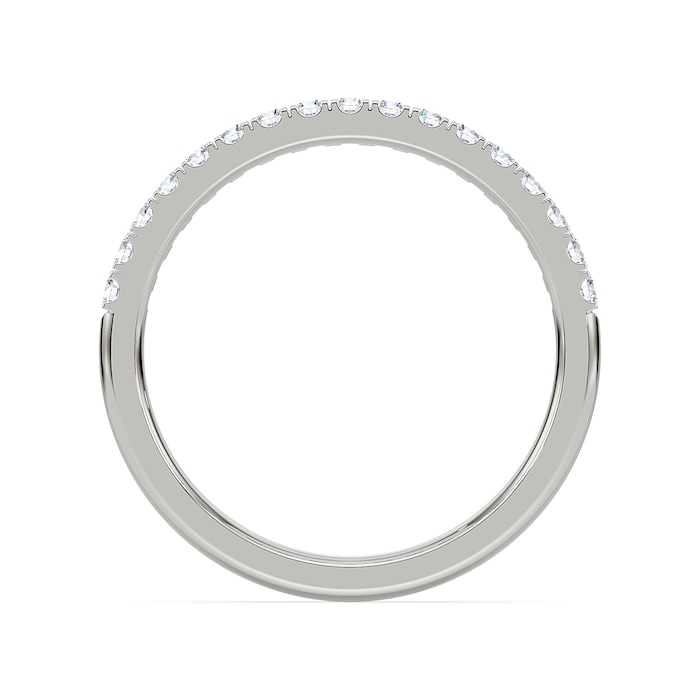 Royal Asscher Platinum Round Cut 0.23cttw Diamond Half Wedding Band