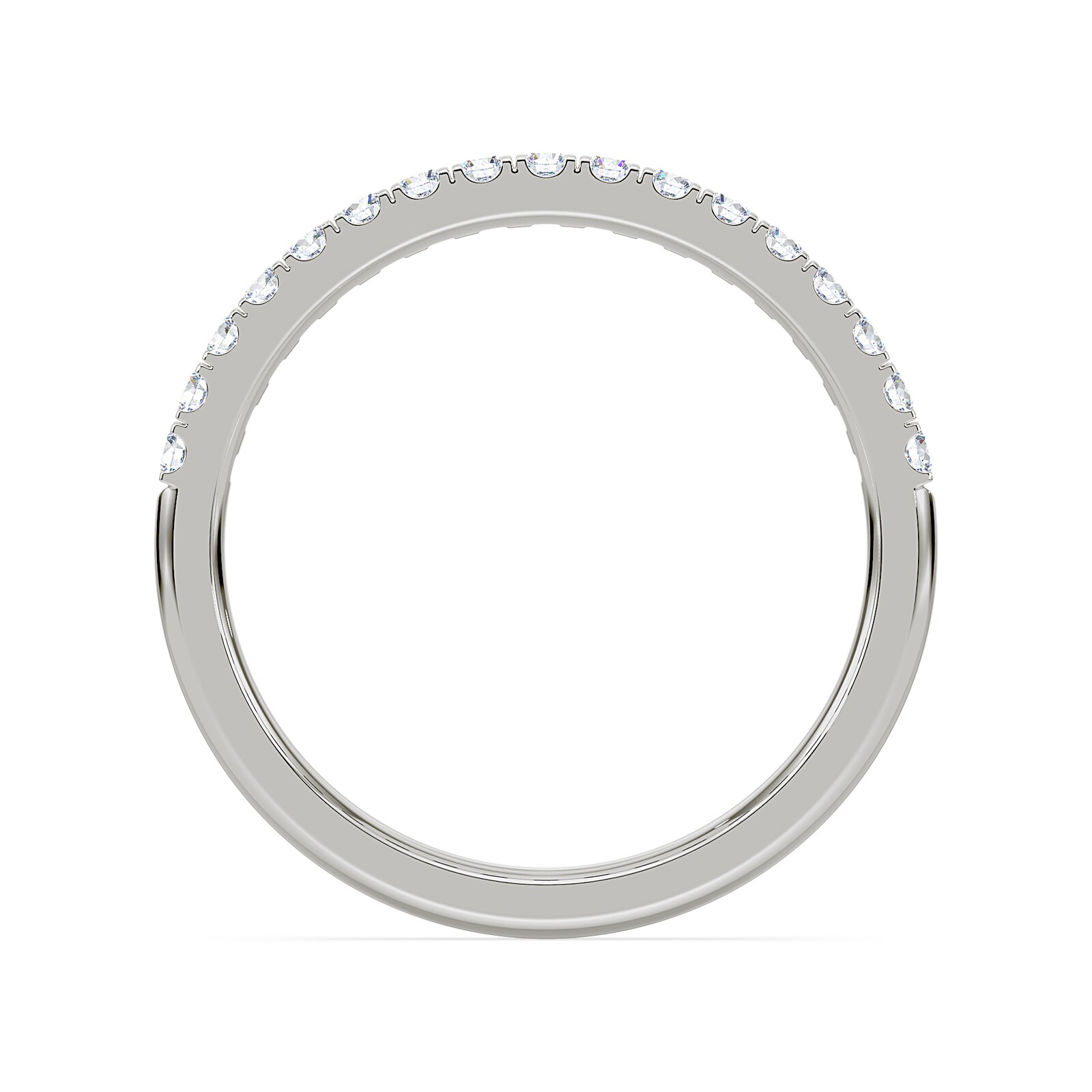 Royal Asscher Platinum Round Cut 0.23cttw Diamond Half Wedding Band