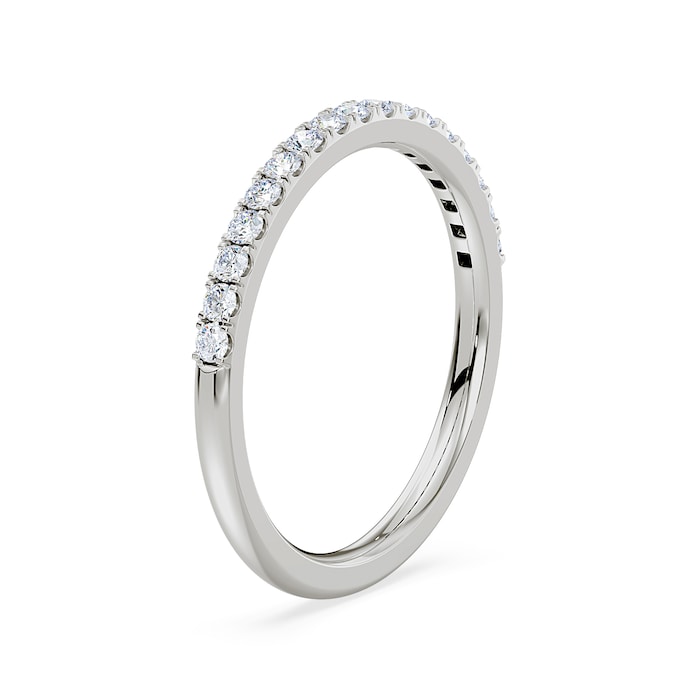 Royal Asscher Platinum Round Cut 0.23cttw Diamond Half Wedding Band