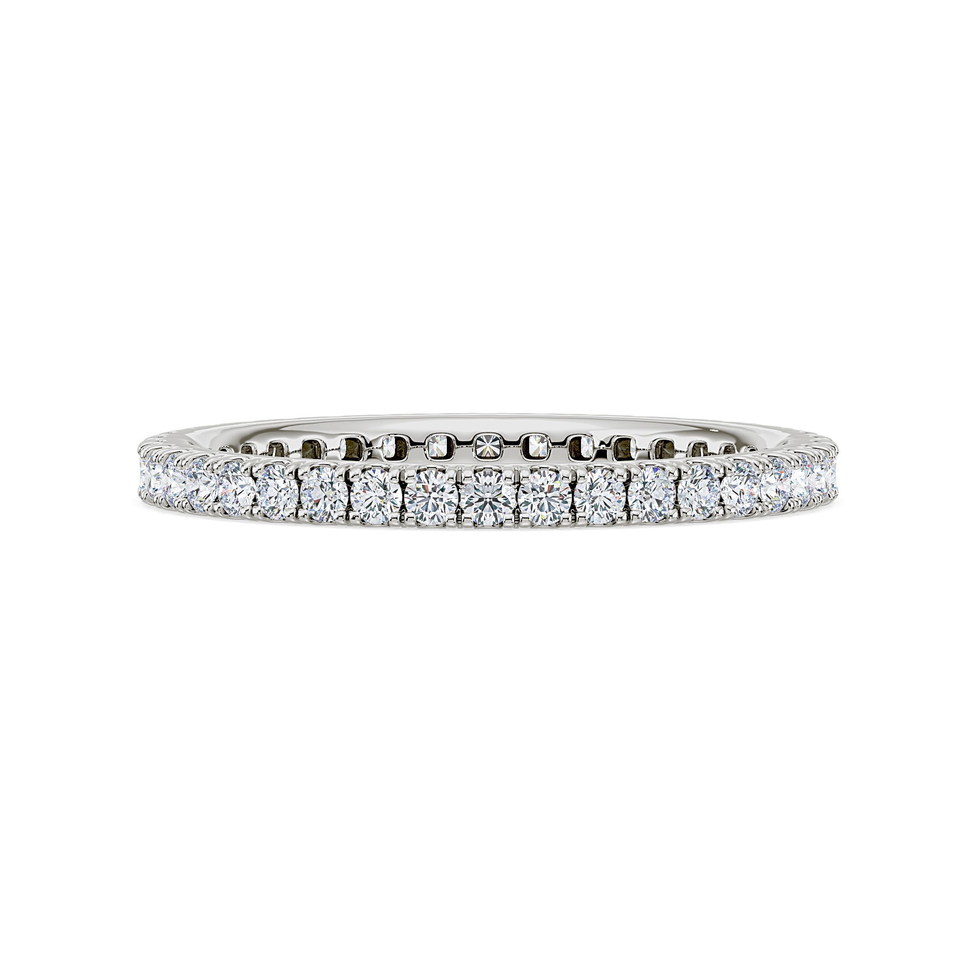 Royal Asscher Platinum Round Cut 0.53cttw Diamond Full Wedding Band