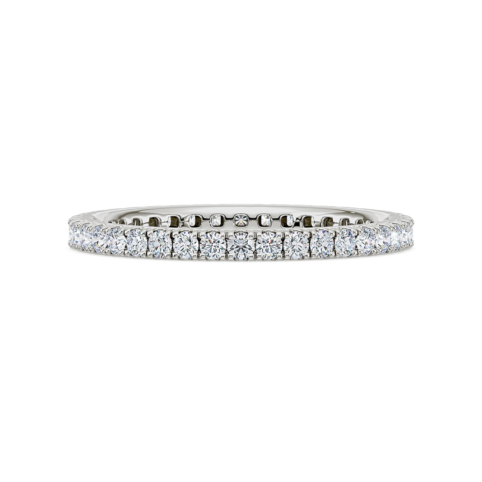 Royal Asscher Platinum Round Cut 0.53cttw Diamond Full Wedding Band