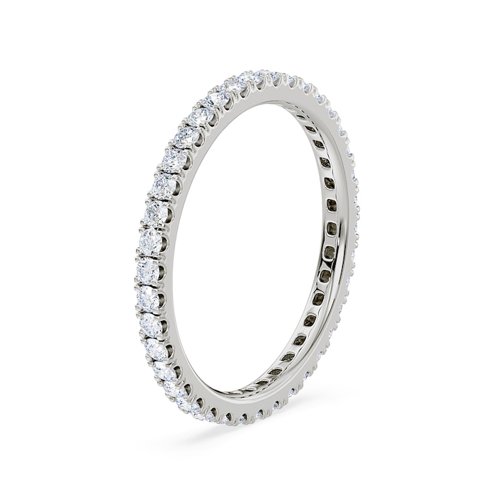 Royal Asscher Platinum Round Cut 0.53cttw Diamond Full Wedding Band