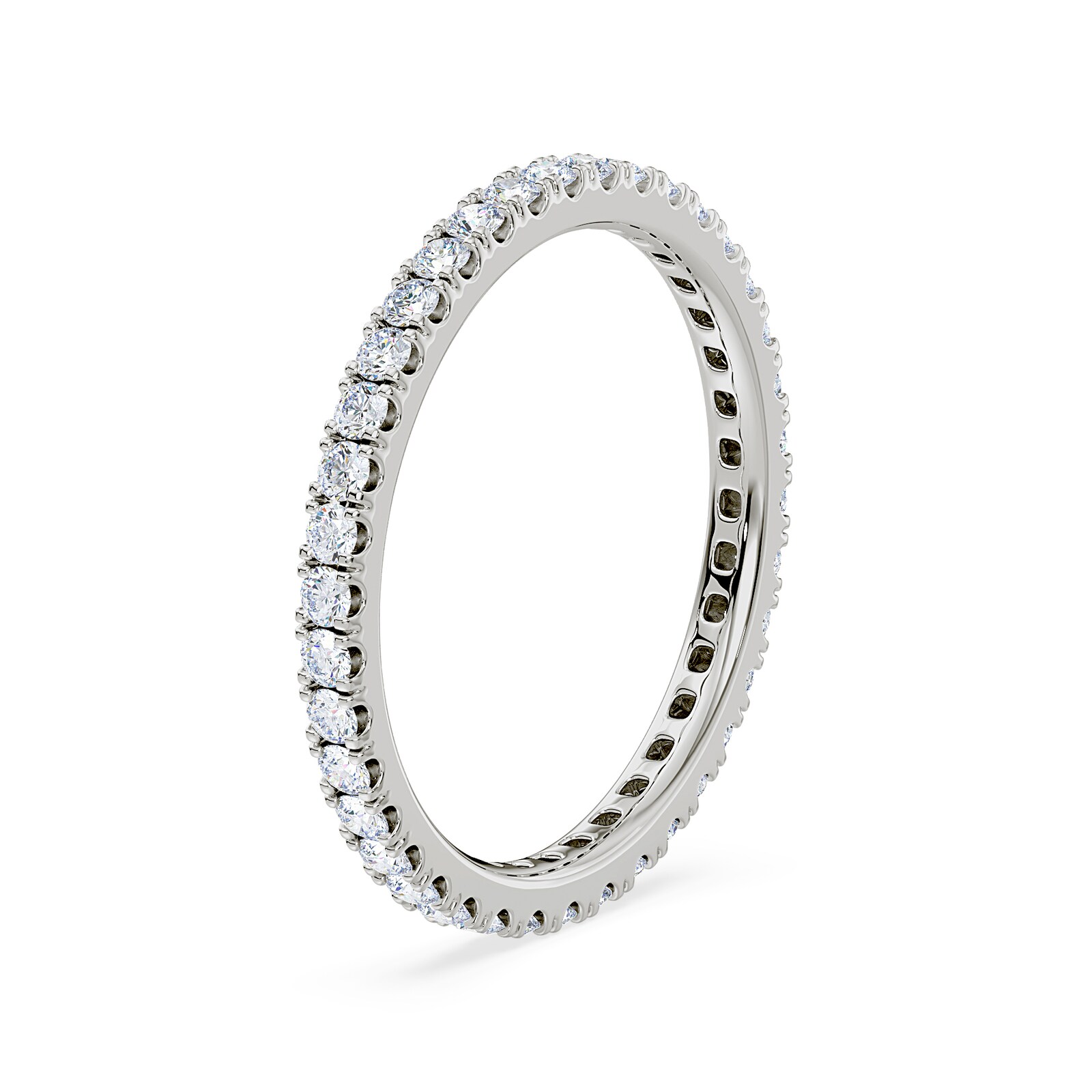 Royal Asscher Platinum Round Cut 0.53cttw Diamond Full Wedding Band