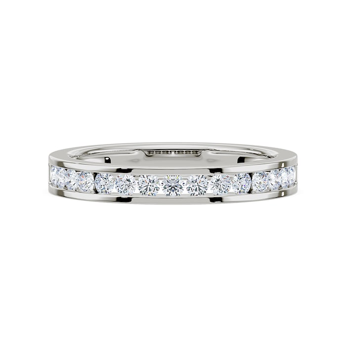 Royal Asscher Platinum Round Cut 0.42cttw Diamond Half Wedding Band