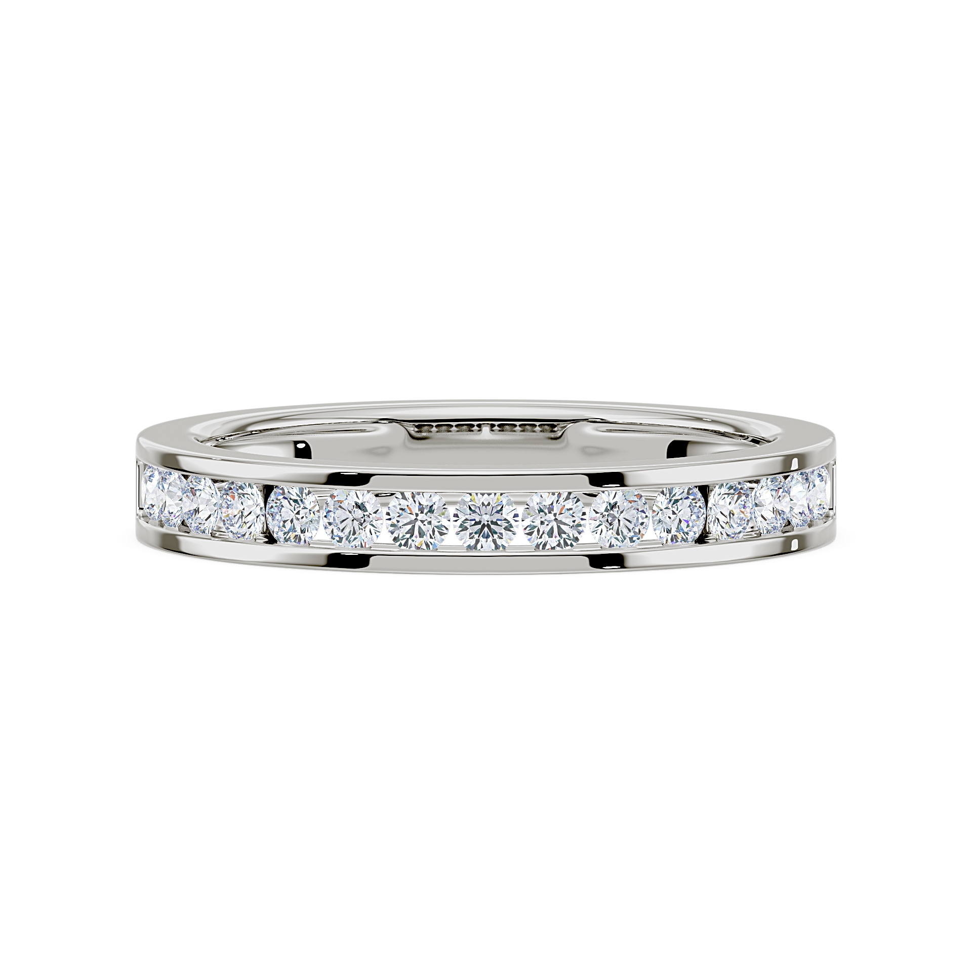 Royal Asscher Platinum Round Cut 0.42cttw Diamond Half Wedding Band
