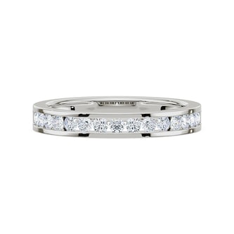 Royal Asscher Platinum Round Cut 0.42cttw Diamond Half Wedding Band