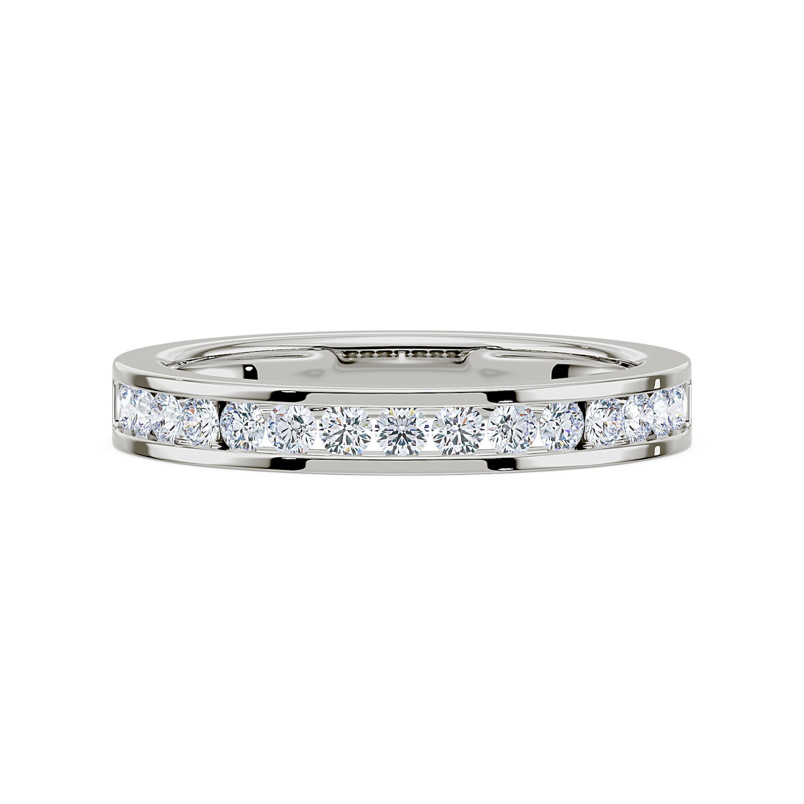 Royal Asscher Platinum Round Cut 0.42cttw Diamond Half Wedding Band