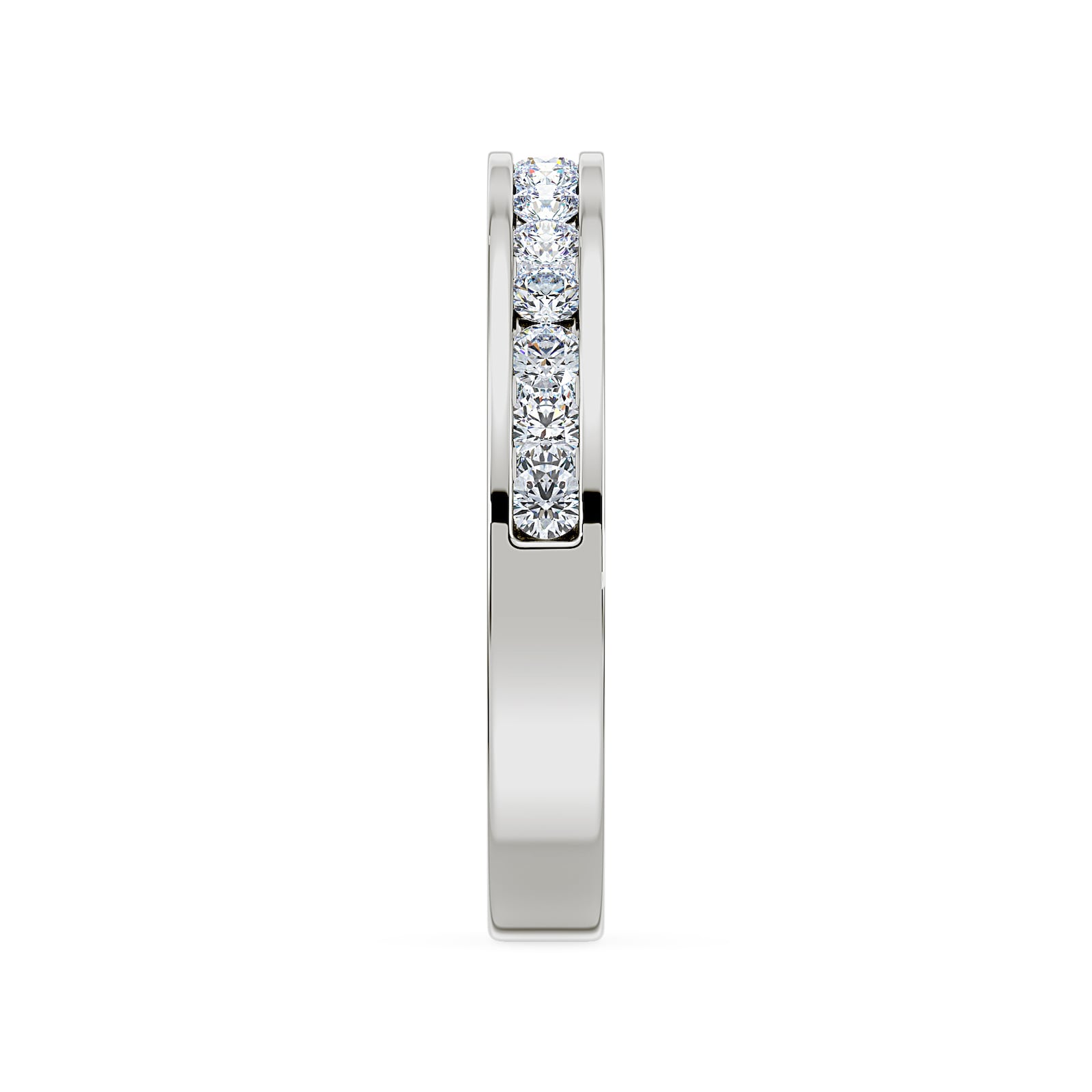 Royal Asscher Platinum Round Cut 0.42cttw Diamond Half Wedding Band