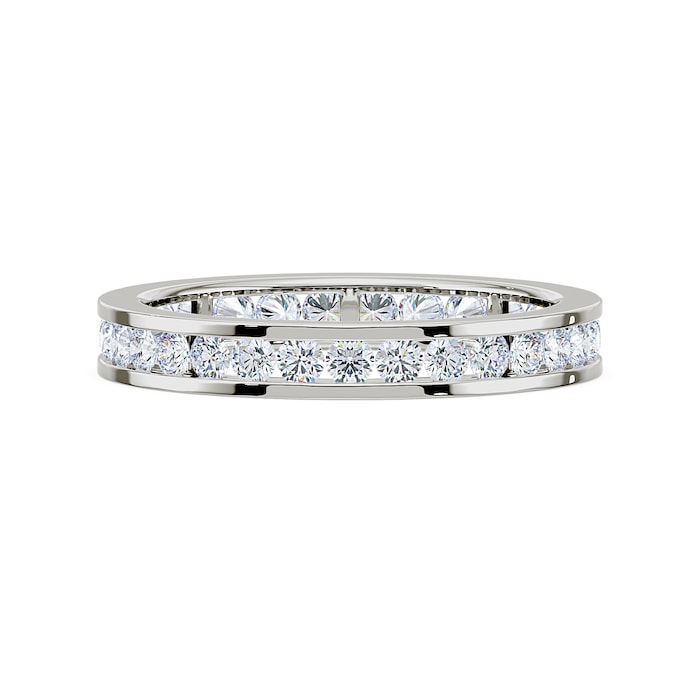 Royal Asscher Platinum Round Cut 0.84cttw Diamond Full Wedding Band