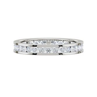 Royal Asscher Platinum Round Cut 0.84cttw Diamond Full Wedding Band