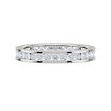 Royal Asscher Platinum Round Cut 0.84cttw Diamond Full Wedding Band