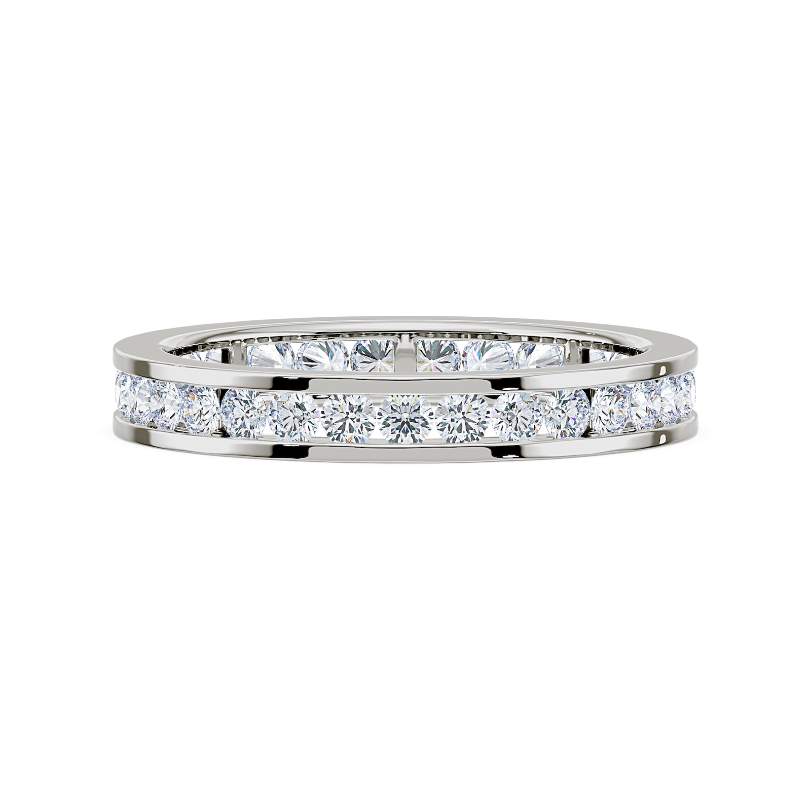 Royal Asscher Platinum Round Cut 0.84cttw Diamond Full Wedding Band
