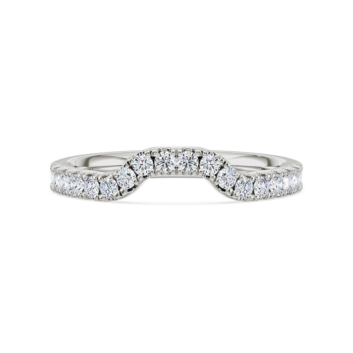Royal Asscher Platinum Round Cut 0.35cttw Diamond Half Shaped Wedding Band