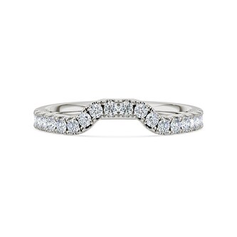 Royal Asscher Platinum Round Cut 0.35cttw Diamond Half Shaped Wedding Band