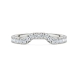 Royal Asscher Platinum Round Cut 0.35cttw Diamond Half Shaped Wedding Band