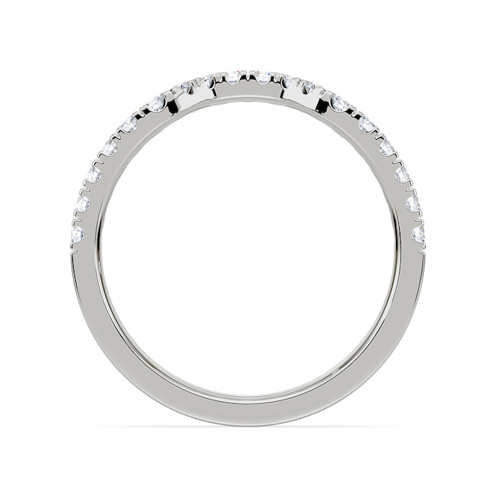 Royal Asscher Platinum Round Cut 0.35cttw Diamond Half Shaped Wedding Band