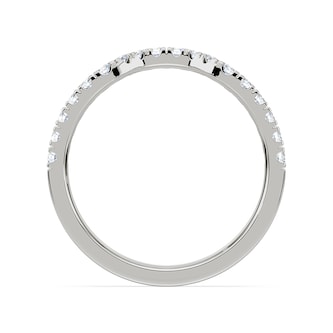 Royal Asscher Platinum Round Cut 0.35cttw Diamond Half Shaped Wedding Band
