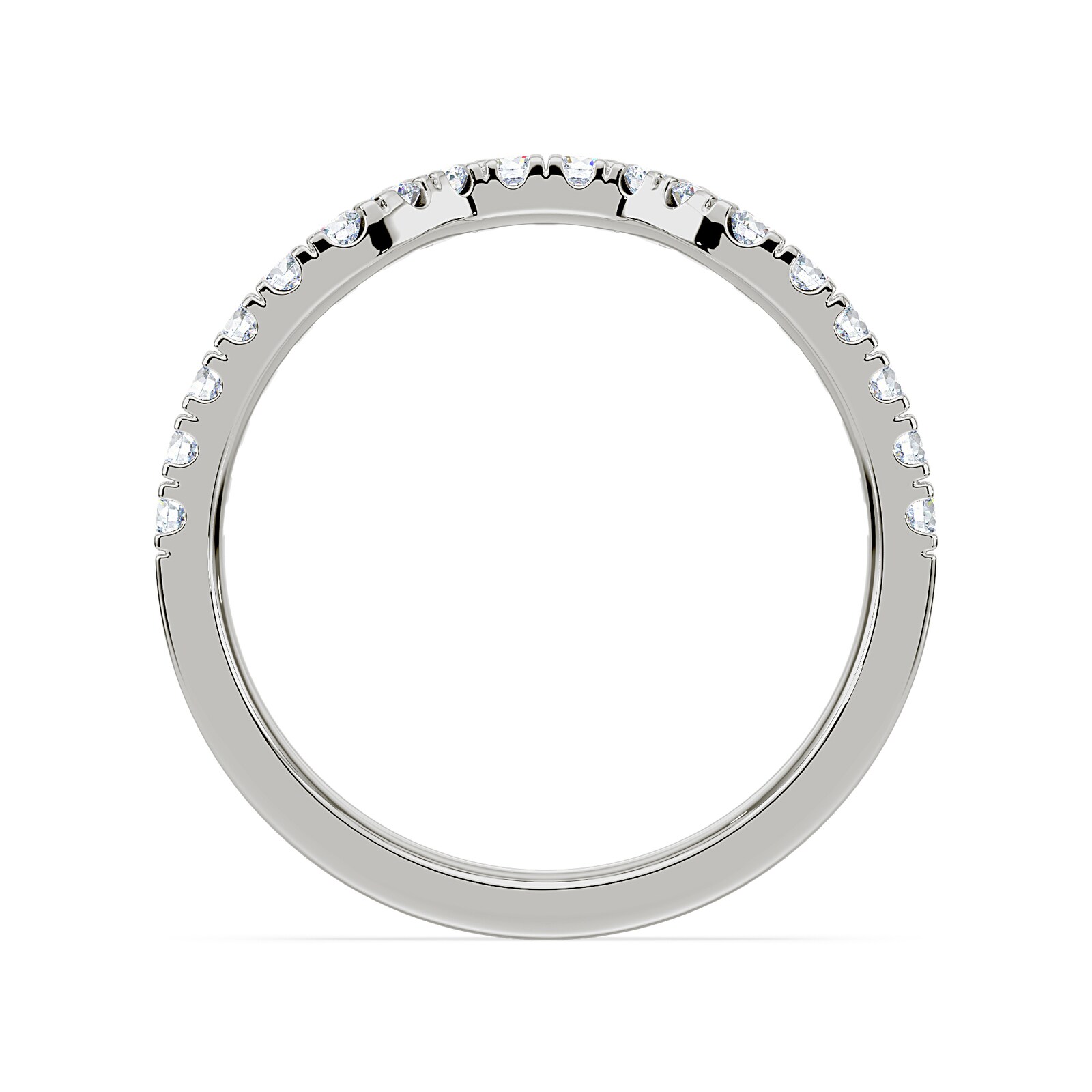 Royal Asscher Platinum Round Cut 0.35cttw Diamond Half Shaped Wedding Band