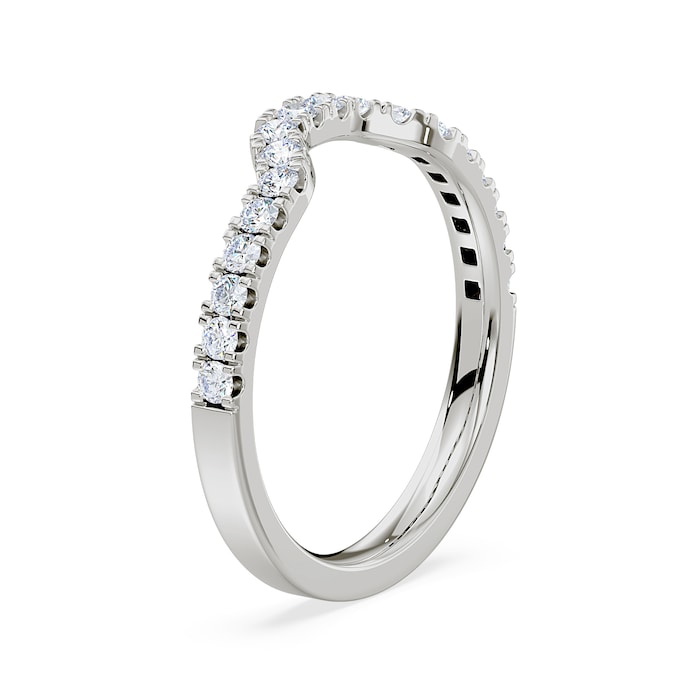 Royal Asscher Platinum Round Cut 0.35cttw Diamond Half Shaped Wedding Band