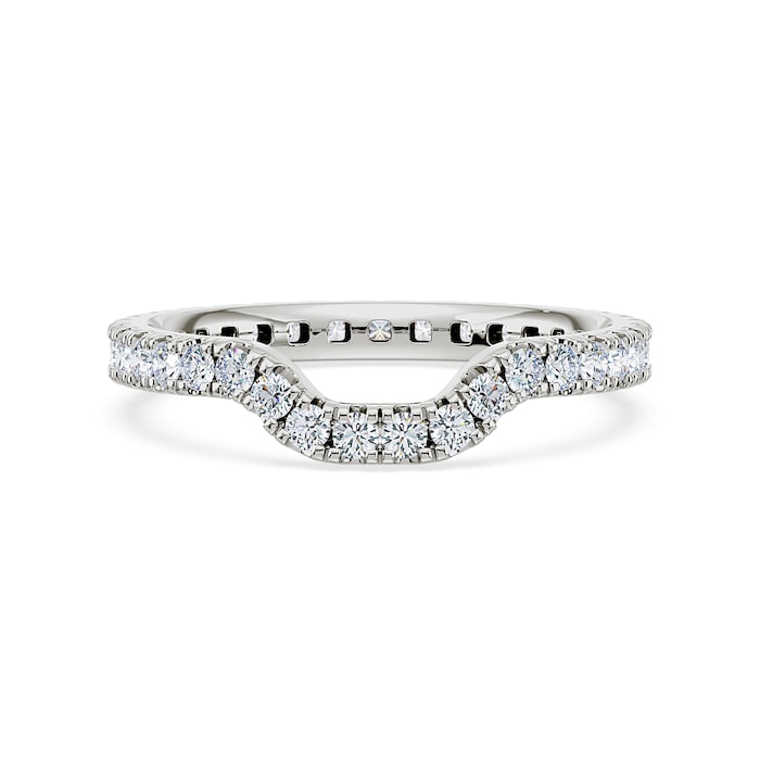 Royal Asscher Platinum Round Cut 0.70cttw Diamond Half Shaped Wedding Band