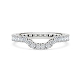 Royal Asscher Platinum Round Cut 0.70cttw Diamond Half Shaped Wedding Band