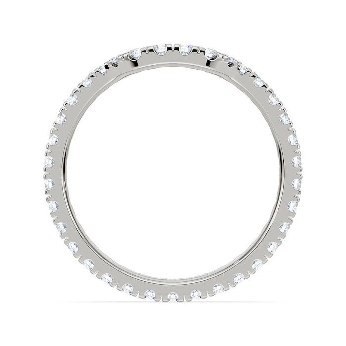 Royal Asscher Platinum Round Cut 0.70cttw Diamond Half Shaped Wedding Band