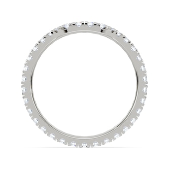 Royal Asscher Platinum Round Cut 0.70cttw Diamond Half Shaped Wedding Band