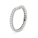 Royal Asscher Platinum Round Cut 0.70cttw Diamond Half Shaped Wedding Band