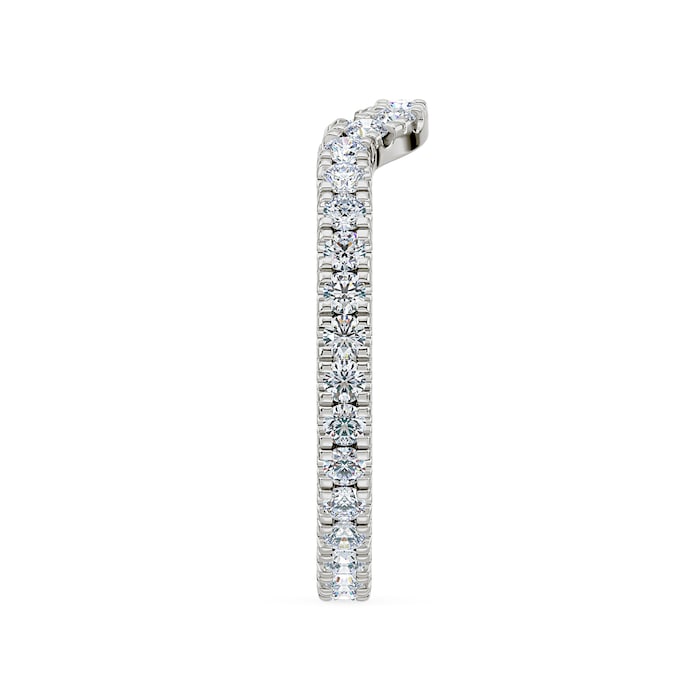 Royal Asscher Platinum Round Cut 0.70cttw Diamond Half Shaped Wedding Band