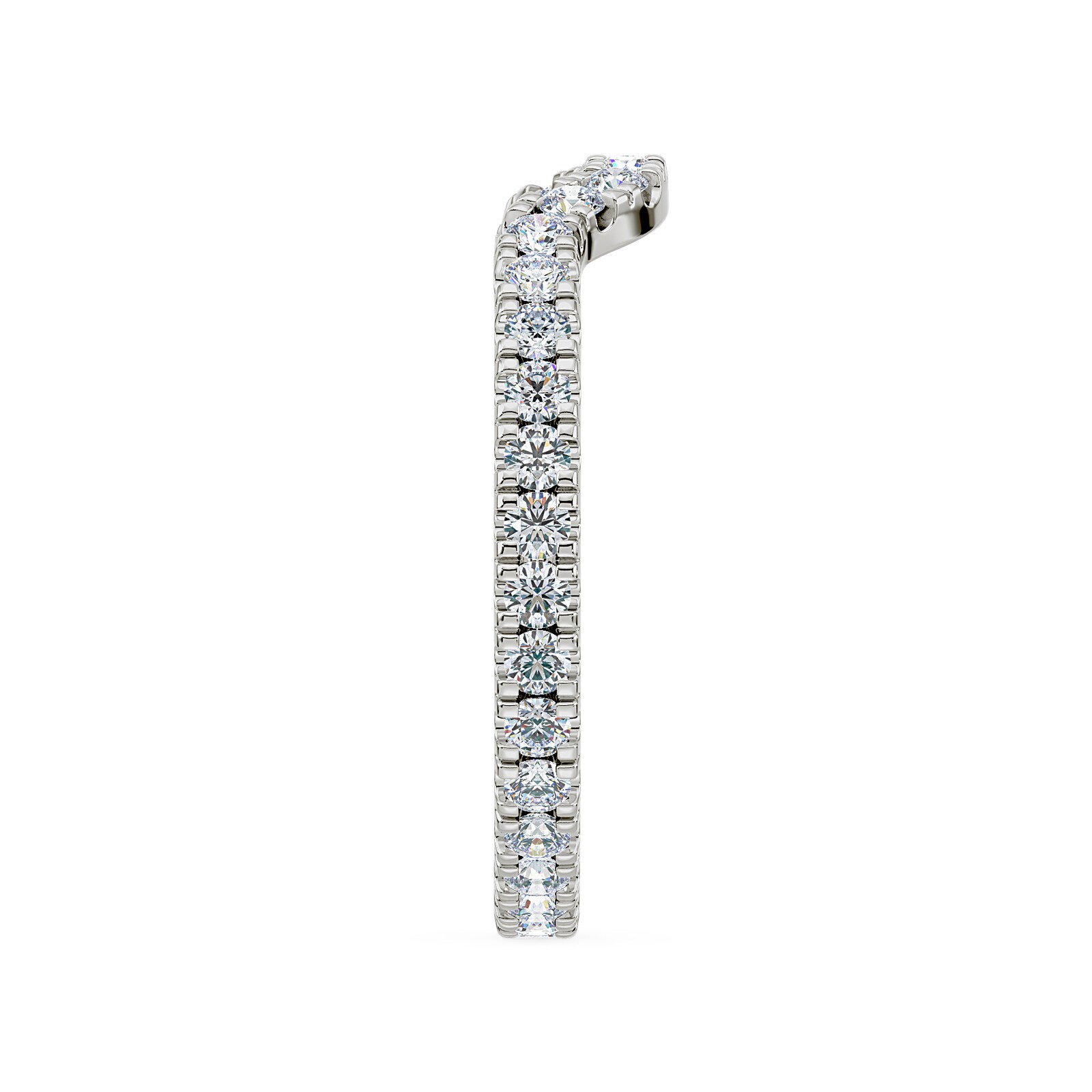 Royal Asscher Platinum Round Cut 0.70cttw Diamond Half Shaped Wedding Band