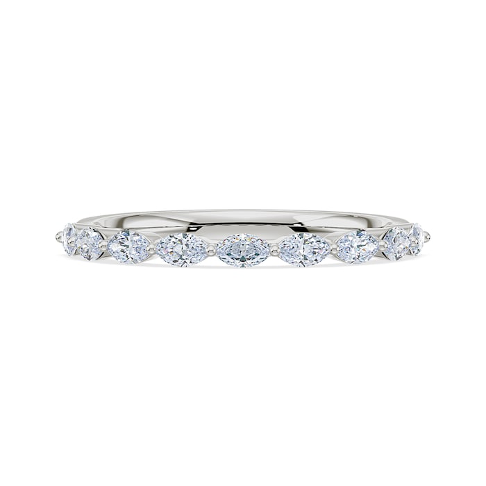 Royal Asscher Platinum Marquise Cut 0.52cttw Diamond Half Wedding Band