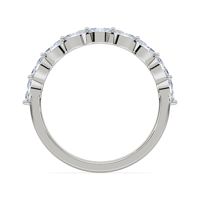 Royal Asscher Platinum Marquise Cut 0.52cttw Diamond Half Wedding Band