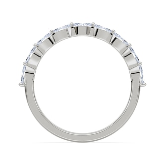 Royal Asscher Platinum Marquise Cut 0.52cttw Diamond Half Wedding Band