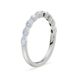 Royal Asscher Platinum Marquise Cut 0.52cttw Diamond Half Wedding Band