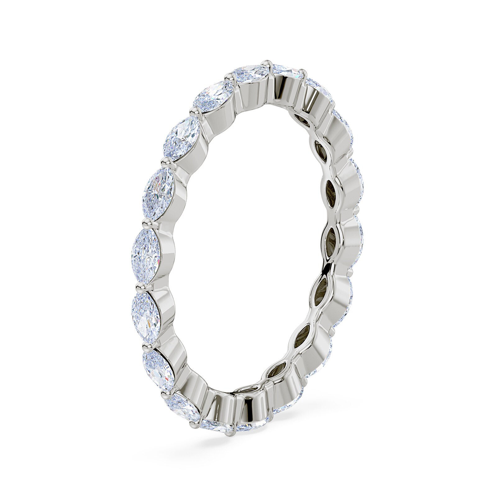 Royal Asscher Platinum Marquise Cut 1.05cttw Diamond Full Wedding Band