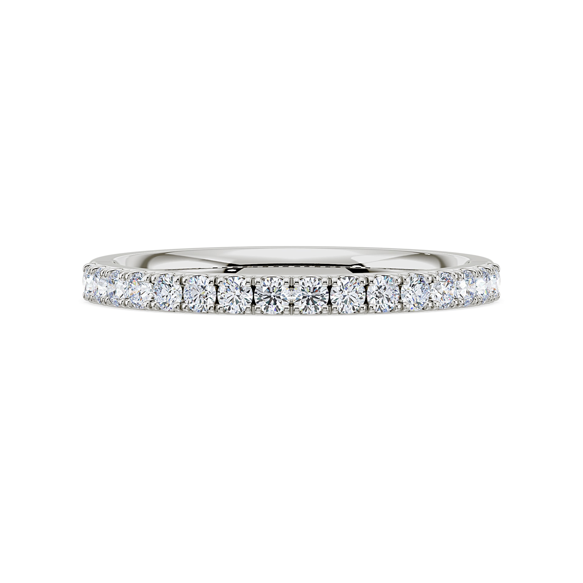Royal Asscher Platinum Round Cut 0.43cttw Diamond Half Wedding Band