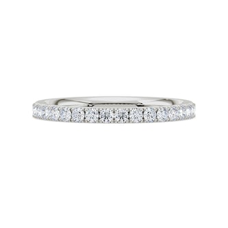 Royal Asscher Platinum Round Cut 0.43cttw Diamond Half Wedding Band