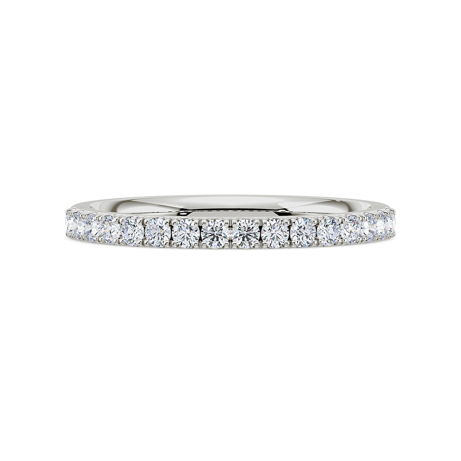 Royal Asscher Platinum Round Cut 0.43cttw Diamond Half Wedding Band