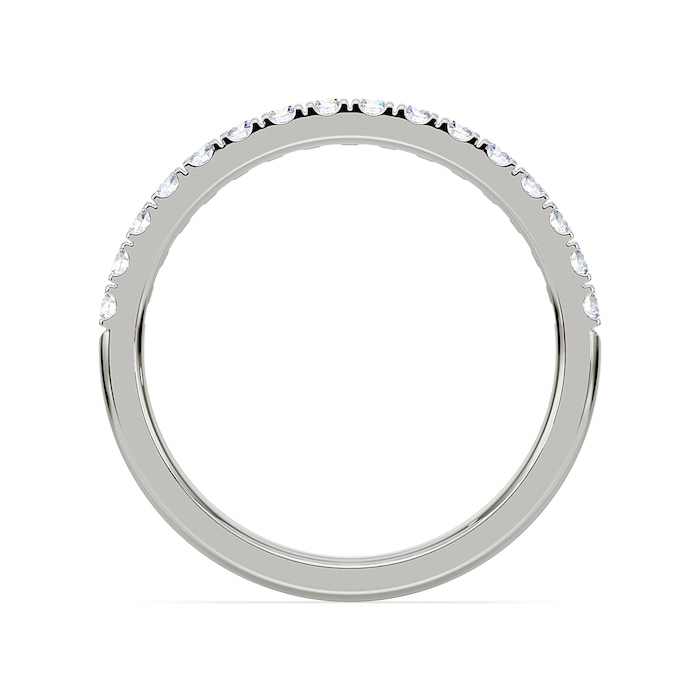 Royal Asscher Platinum Round Cut 0.43cttw Diamond Half Wedding Band