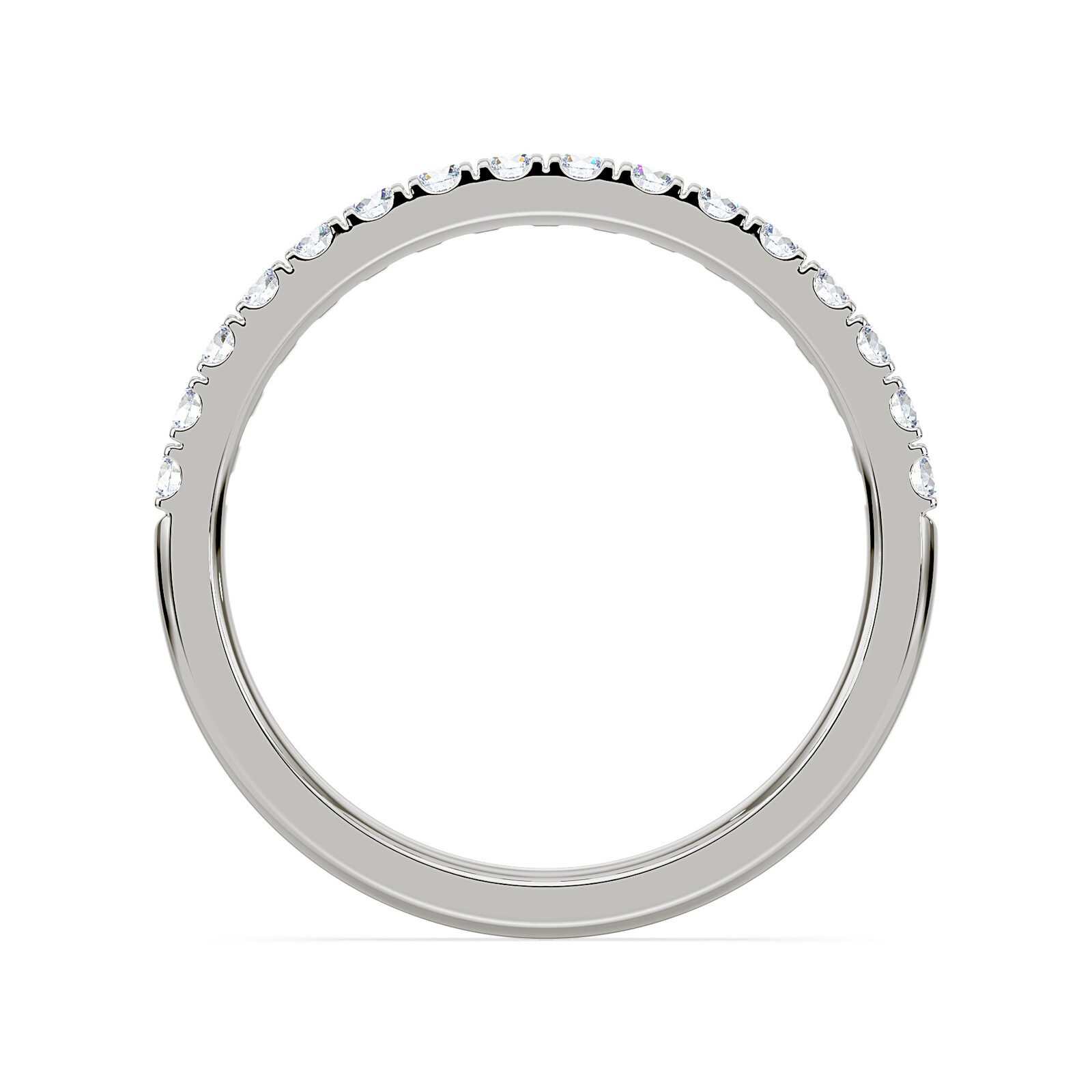 Royal Asscher Platinum Round Cut 0.43cttw Diamond Half Wedding Band